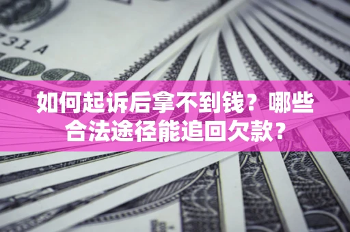 武汉如何起诉后拿不到钱？哪些合法途径能追回欠款？