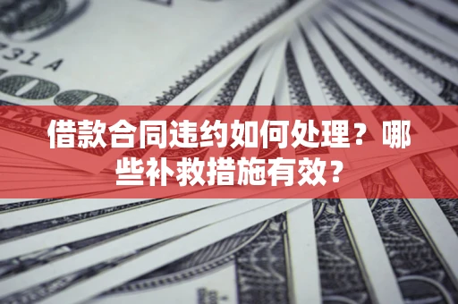 武汉借款合同违约如何处理？哪些补救措施有效？