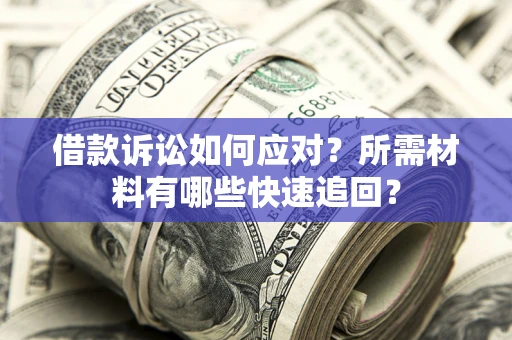 武汉借款诉讼如何应对？所需材料有哪些快速追回？